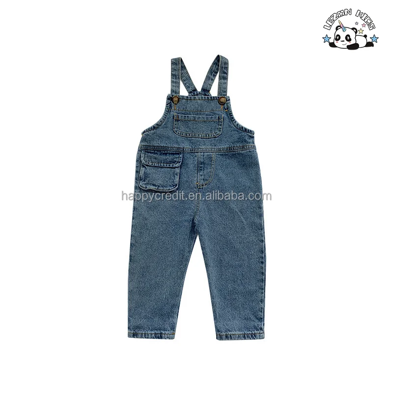 LEZONKIDS - Custom Kids Baby Girls Summer Denim Strap Embroidery  Dress Jumpsuit Short Skirt Clothes